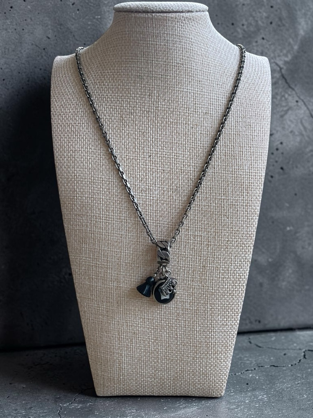 Diesel Successful Living Sterling Silver Multi Charm Necklace - Picture 2 of 8